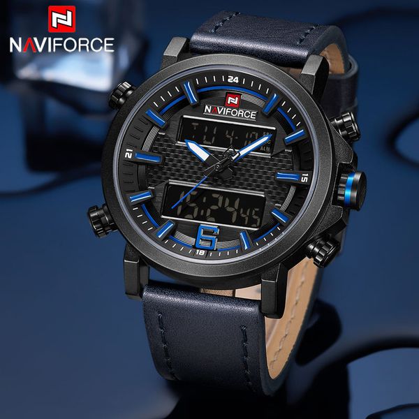 

naviforce fashion mens watches quartz watch men casual leather date waterproof sport watch relogio masculino, Slivery;brown