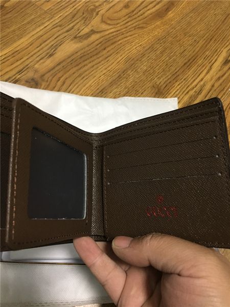 

2018 Горячий бренд мужской GG короткий кошелек Новый классический мужской модный лоскутный кошелек с держателем для монет в виде кармана с подарочной коробкой