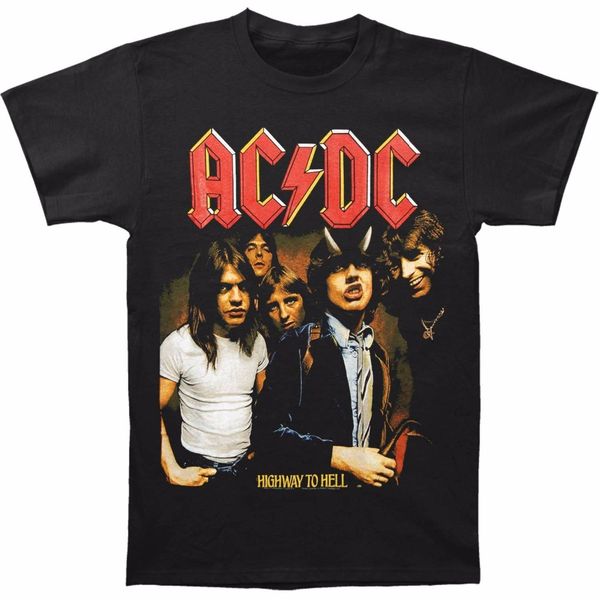 

t shirt printing company men's crew neck novelty short ac/dc men's highway to hell t-shirt size s to 3xl tees, White;black