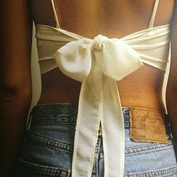 

casual women sleeveless camisole shirt summer blouse crop bra fashion sexy, White