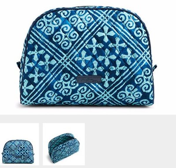 

nwt cotton large zip cosmetic bag storage pouch purse