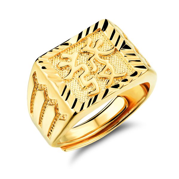 

благословение золото серебро цвет мода простые мужские кольца 18k позолоченные медь открытое кольцо ювелирные изделия подарок для мужчин мал, Golden;silver