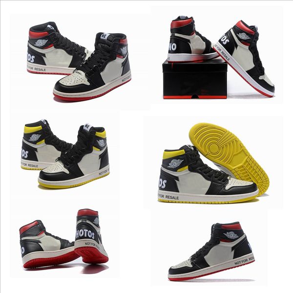 

2018 1 High OG NRG No LS Pack 1S Sail Black-Varsity Red Toes For Man Basketball Shoes Not For Resale Sports Sneakers With Box
