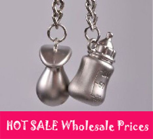

xubchc 10 pair zinc alloy lovers' keychain couple pura kiki key ring flagon key holder/ chain for lovers, Silver