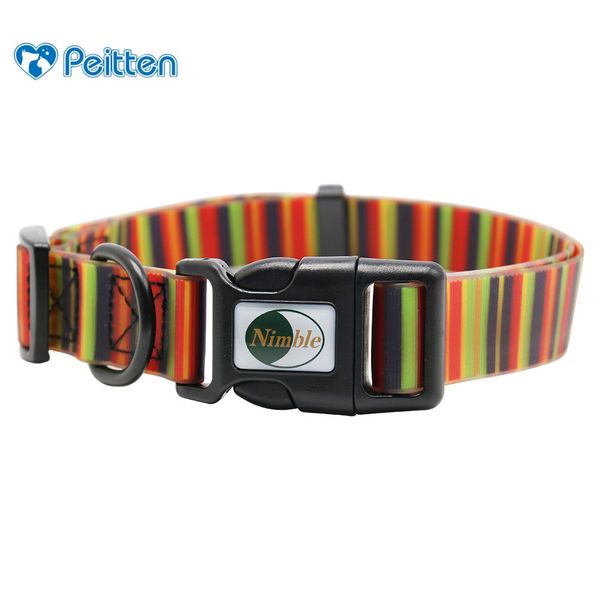 

waterproof pvc pet dog collar deodorant dirt proof stripe of christmas style dog cats leash dogs traction collar pet supplies