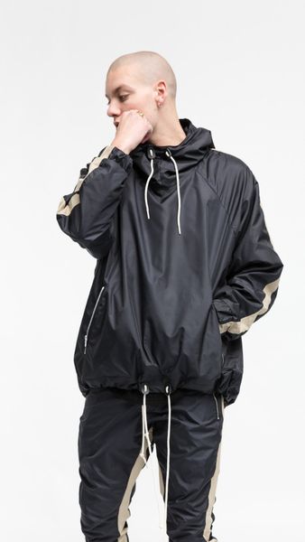 

fog high street kanye west black jackets loose oversize bf hiphop gd jacket coats, Black;brown