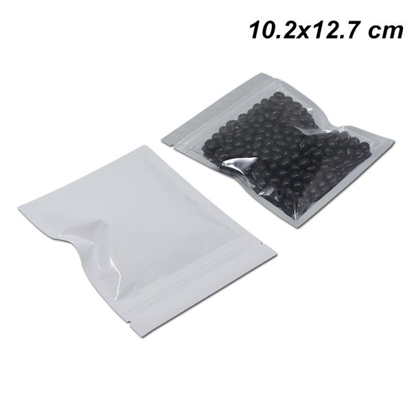 

белый 10.2x12.7 см 100 шт. zip lock полупрозрачный алюминиевой фольги пищевой упаковки сумки майларовая фольга многоразовые ясно хранения пр