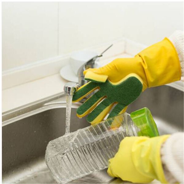 

scrub glove latex glove scourer pad absorbent sponge cleaning 1pc right hand