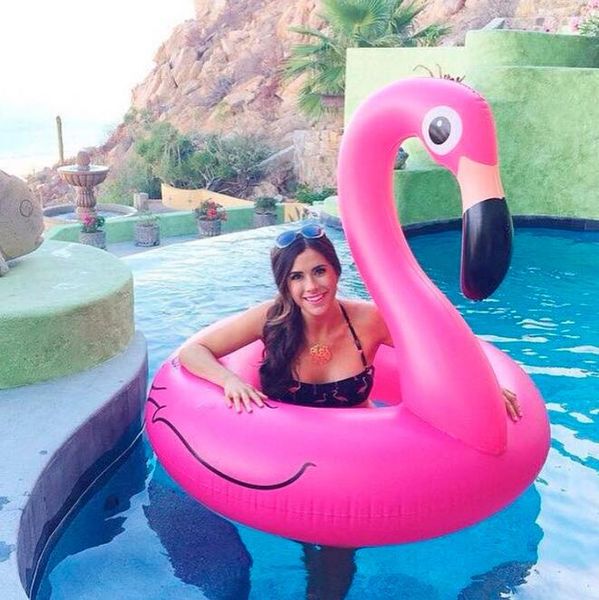 120 cm 60 Zoll riesiger aufblasbarer Flamingo-Pool-Spielzeugschwimmer, aufblasbar, rosafarben, rot, niedlich, Rideon, Donuts, Pool, Schwimmring, Schwimmkörper