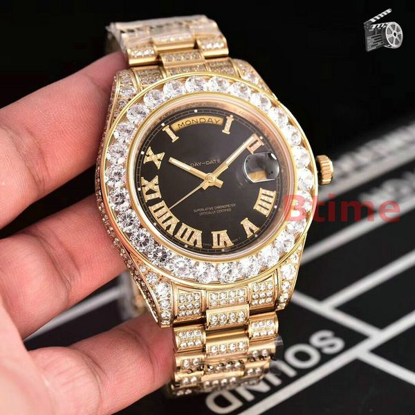 

Luxury watch men big diamond day date gold perpetual pre ident automatic movement mechanical wri twatche de igner btime watche