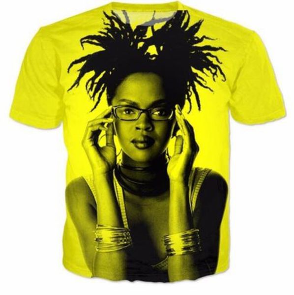 

новейшая мода lauryn hill футболка смешно 3d печатные женщины / мужчины с коротким рукавом лето мужская футболка повседневная топы k132, White;black