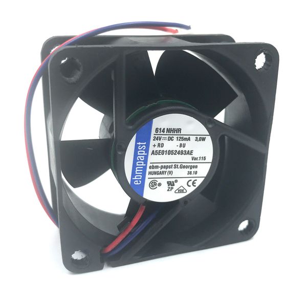 

original ebmpapst 614 nhhr 614nhhr dc 24v 3.0w 2-wire 60x60x25mm server square cooling fan