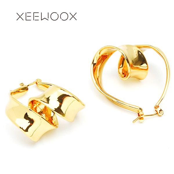 

14k gold geometric round drop earring woman statement fashion drop earring xeewoox party focus anniversary gift, Golden;silver
