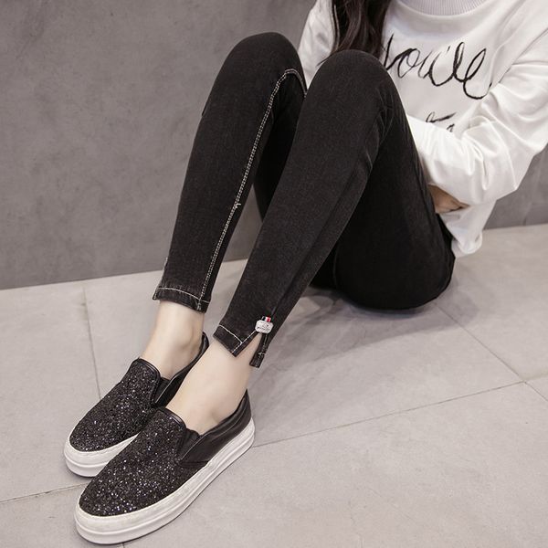 

new arrival autumn chic elastic pencil pants high waist skinny jeans, Blue