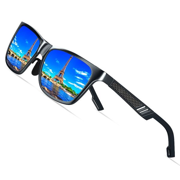 

ezreal polarized sunglasses men colorful coating lens aluminum frame eyewear accessories sun glasses a6560, White;black