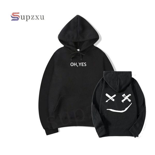 

supzxu 2018 oh, yes hoodie men's / women's casual pullover street funny sweatshirt harajuku men's hip hop hoodie large size, Black