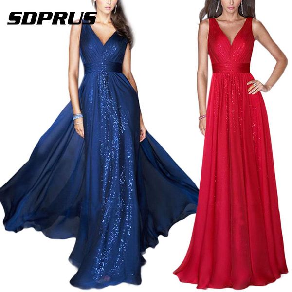 

women boho maxi deep v neck long dress high waist backless evening prom sleeveless sequin summer dress party 2018, White;black