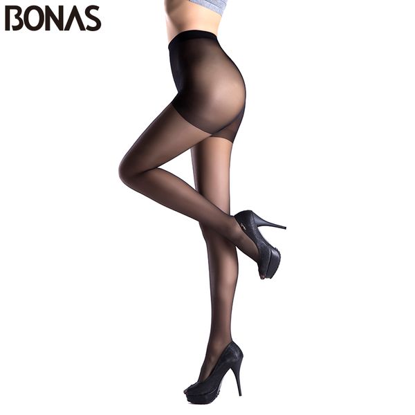 

bonas spring nylon tights for women fashion cotton crotch pantyhose female solid skin color lolita style hosiery, Black;white