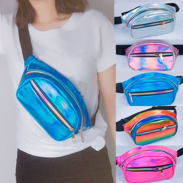 

waterproof laser fanny pack hip waist pack belt pouch women waist bag