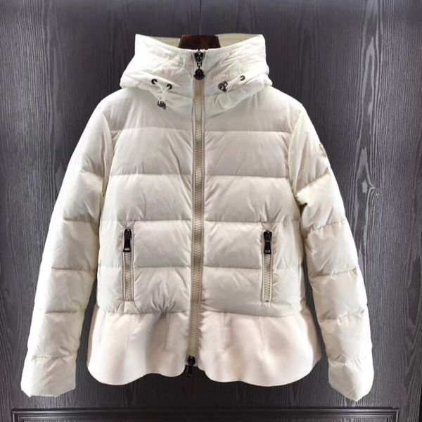 

Fa hion falbala coat women jacket winter coat female hooded down jacket lim black white