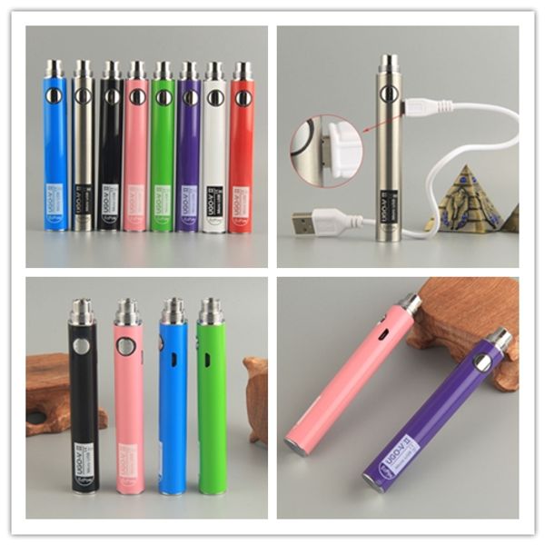 510 eGo T Vape Pen Battery 650 900 мАч EVOD Micro USB Сквозной кабель для зарядки аккумулятора UGO V II Испаритель Аккумуляторы Картриджи