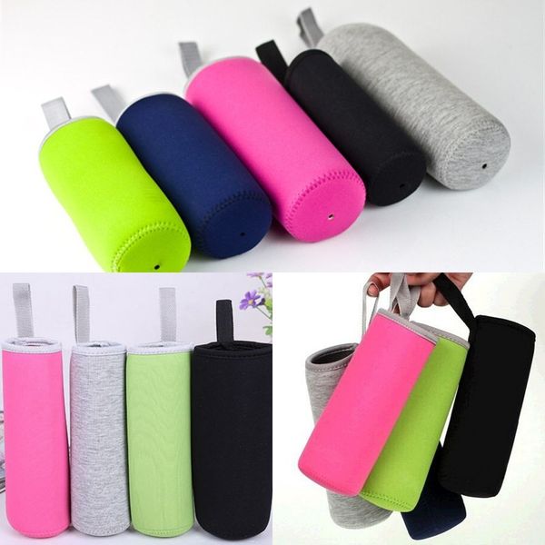 

550 мл спорт бутылки воды крышка эластичное волокно изолированный рукав сумка чехол сумка бутылка воды accesory 8 цветов
