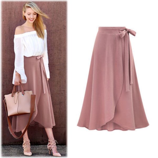 

2018 women spring autumn long skirts fashion bandage high waist skirt 6xl big size female casual irregular hundred and up skirts, Black