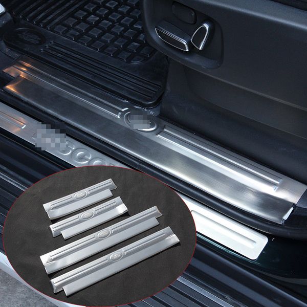 Stainless Steel Black Titanium Inner Door Sill Scuff Plates Protective Trim For Discovery 4 2010 2016 Car Styling Car Interior Ideas Car Interior