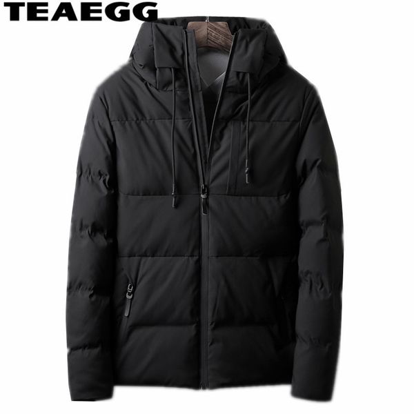 

teaegg winter jacket men hooded warm cotton mens winter jackets and coats plus size 4xl casual men parkas hombre invierno al1498, Black