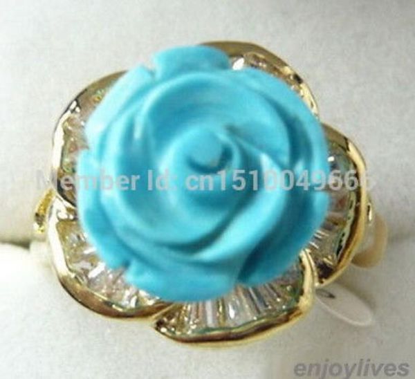 

>>>turquoisstone flower yellow stone ring size: 7.8.9, Silver