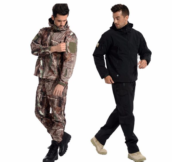 

tactical gear softshell camouflage suit men army waterproof warm military uniform windbreaker fleece coat military clothes sets, Gray
