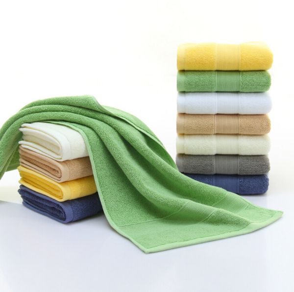 

Cotton plain uper thick ab orbent towel cotton thick towel 160g gift cu tom towel 7 color export factory direct whole ale