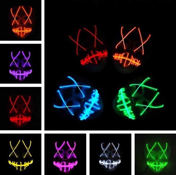 

led halloween ghost masks the purge movie wire glowing mask masquerade full face masks halloween mask costumes party mask gift i309