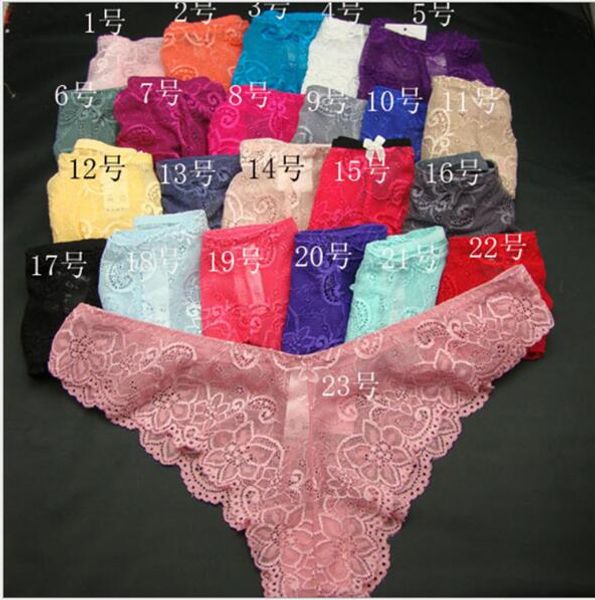 

lace underwear g string thongs panties t back lingerie women lady multicolor floral peen bikini panty 12#, Black;pink