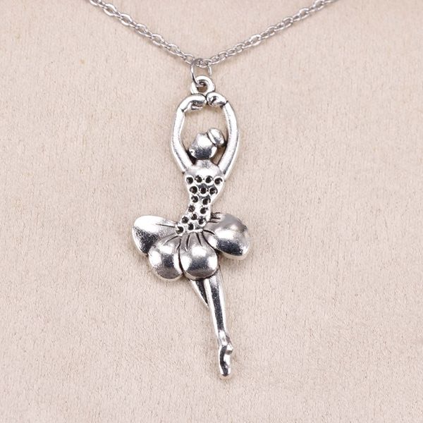 

new fashion silver pendant ballet dancer 51*20mm necklace women exquisite choker necklace jewelry