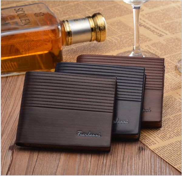 

wholesale-2018 new version of the new men's short wallet south korean fashion style multi-card wallet card 01, Red;black