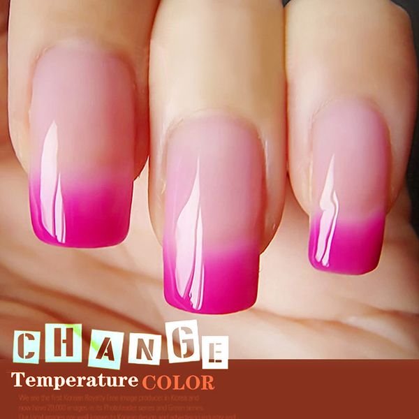 

gel varnish temperature change color gel len nail polish uv soak off glitter brand long lasting led lacquer nail polish, Red;pink