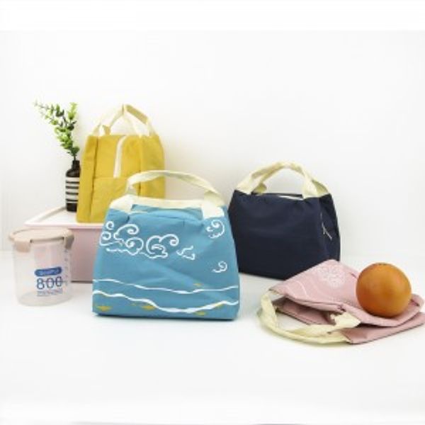 

fashion hand-held aluminum foil thickened cold insulation bag zipper picnic bag nice lunch 22*15*16cm, Blue;pink