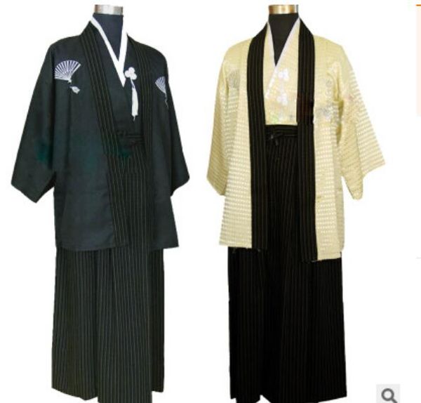 

wholesale national clothing costumes of traditional japanese samurai men's kimono costumes stage polyester performance adult, Red