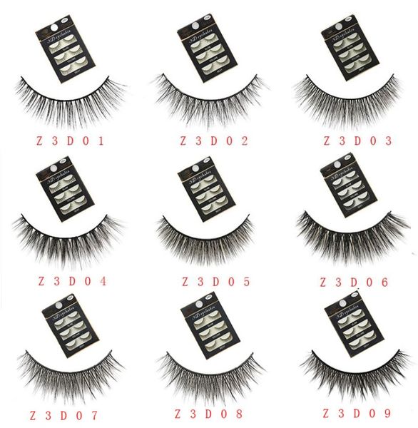 

20 styles 3d false eyelashes 3 pairs eyelashes natural long 1 box false eyelash makeup eyelash extension