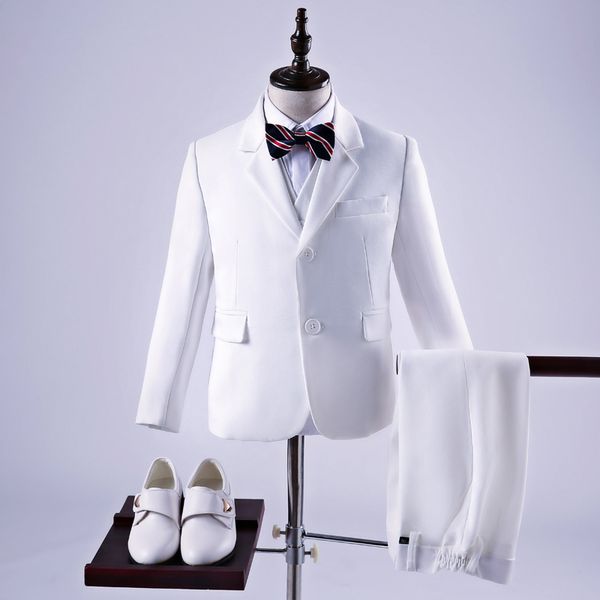 

customized boy white suit boy quality suit three-piece suit (jacket + pants + vest) children party graduation ceremony dress, Black