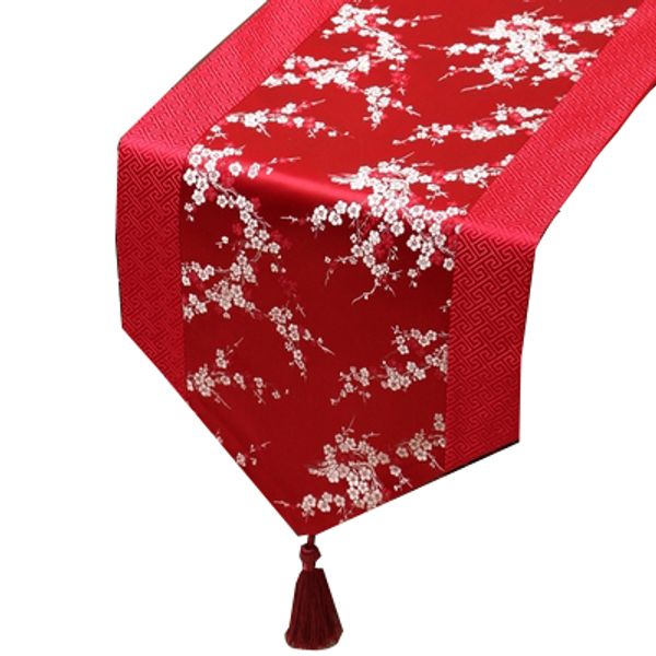 

короткая длина лоскутная китайского шелка таблица runner вишни в цвету прямоугольный дамасской скатерть для свадеб обеденный стол коврик 150