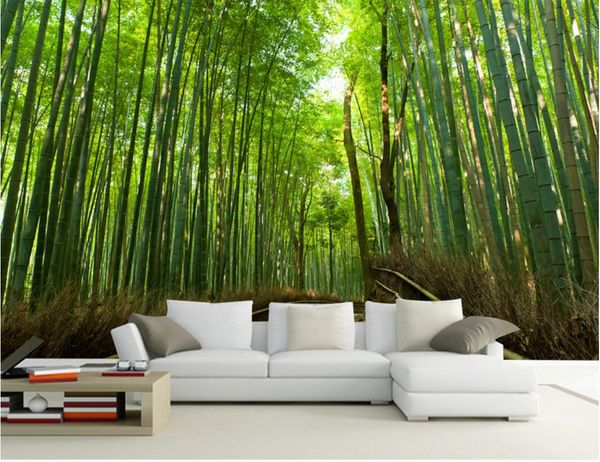 

3d wallpaper custom p mural fresh sunshine bamboo forest landscape tv background wall self-adhesive murals wallpaper for walls 3 d