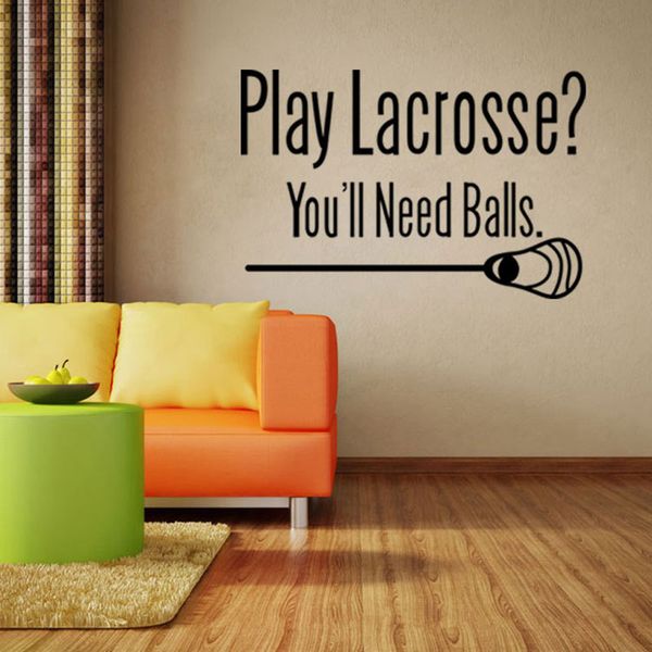 

play lacrosse you will need balls quote wall stickers wall art mural decor unique inspiration home decor ing