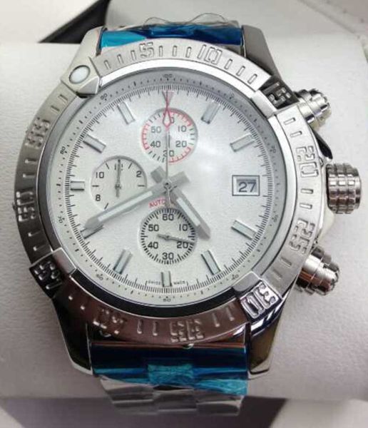 

Luxury New Mens Watch Quartz Chronograph Movement Stopwatch White Spuer Sea Wolf Men Watches Number Satinless Steel Wristwatch FU92