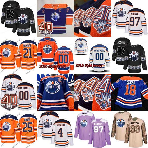 

New Season Edmonton Oilers Jersey 25 Darnell Nurse 4 Kris Russell 19 Mikko Koskinen 33 Cam Talbot 28 Kyle Brodziak Hockey Jerseys