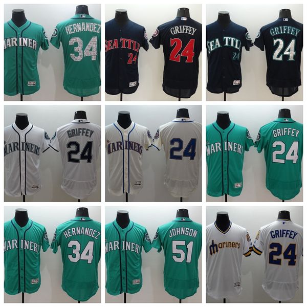 

Seattle cu tom mariner ba eball jer ey 24 ken griffey jr 51 randy john on 34 felix hernandez 22 robin on cano 15 kyle eager jer ey