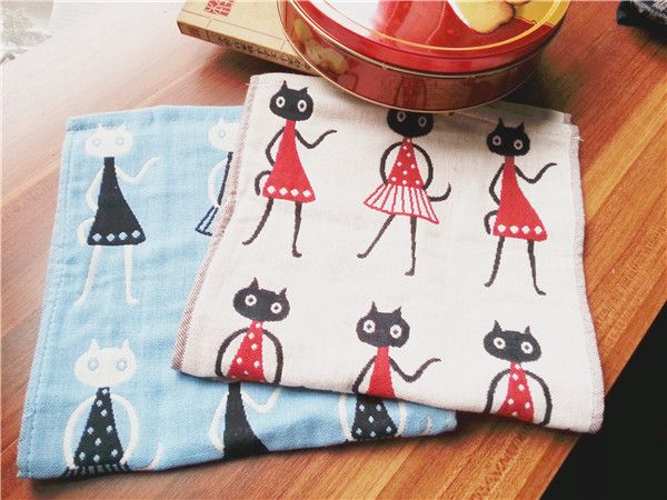 

towel cartoon carbasus children towel new arrival fashion three layer gauze 30*50cm 41g face
