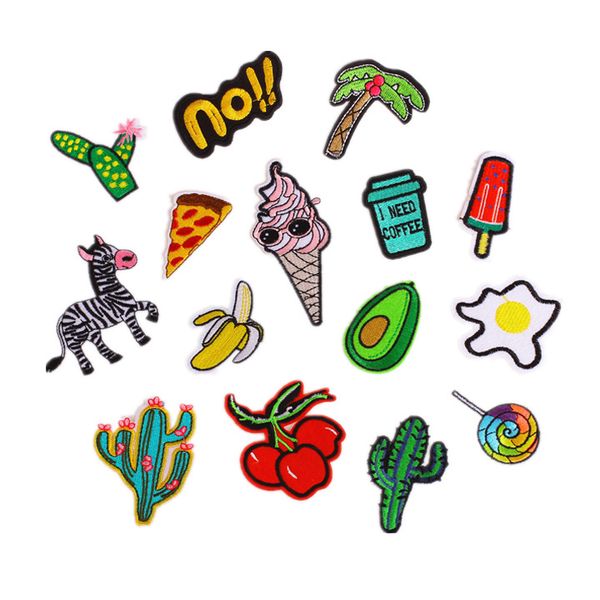 

embroidery letter girls patches for jackets,embroidered cactus badges egg appliques for jeans,ice cream patches for clothing a213, Black
