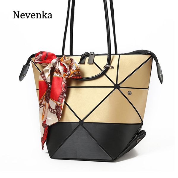 

nevenka luminous bag women geometry diamond tote laser plain folding handbags mujer mosaic shoulder bags sac a main
